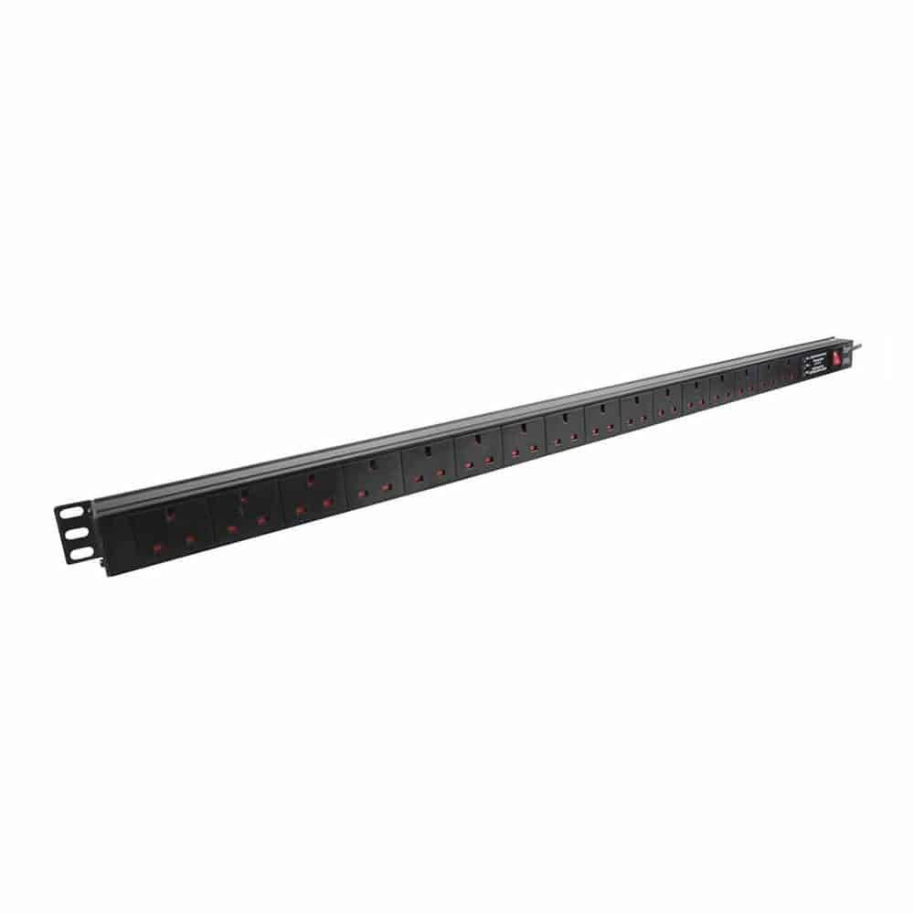 LMS Data 1.8m 16-Way Vertical Rackmount PDU w/ Surge Protection